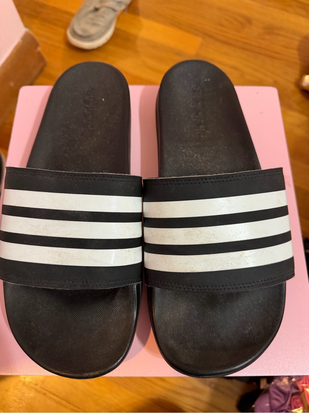 adidas Black and White Women's Slide Sandals